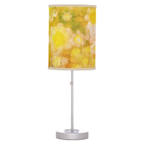 Retro Floral Abstract Salty Watercolor Painting  Table Lamp