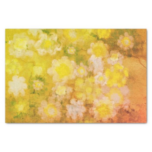 Retro Floral Abstract Salty Watercolor Painting  Tissue Paper