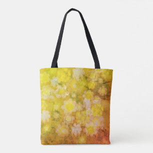 Retro Floral Abstract Salty Watercolor Painting Tote Bag