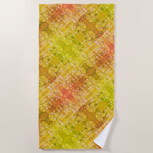Retro Floral Abstract Salty Watercolor Pattern  Beach Towel