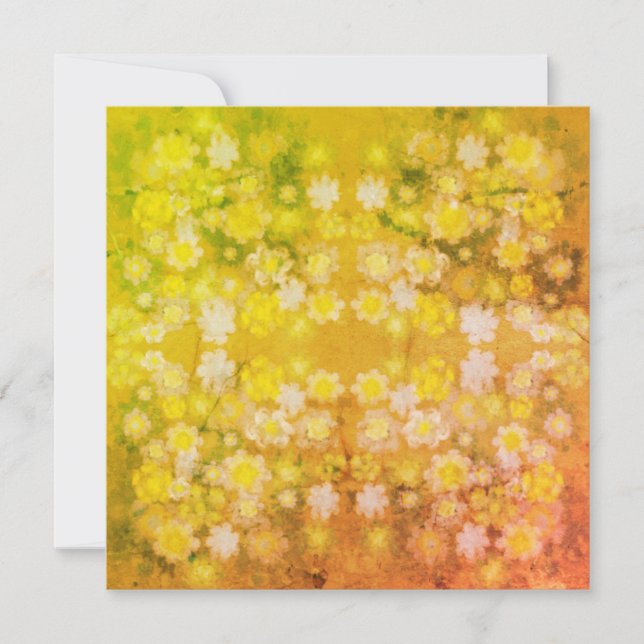 Retro Floral Abstract Salty Watercolor Pattern  Note Card (Front)