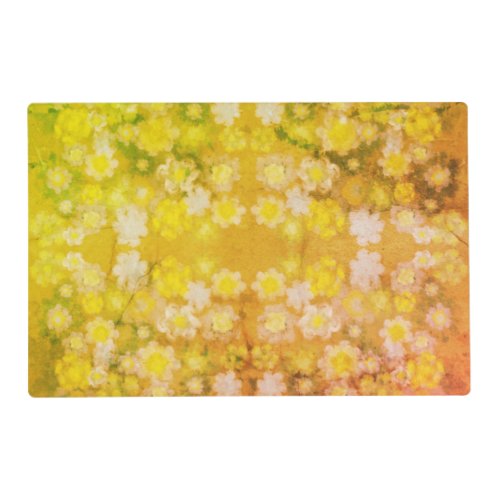 Retro Floral Abstract Salty Watercolor Pattern  Placemat