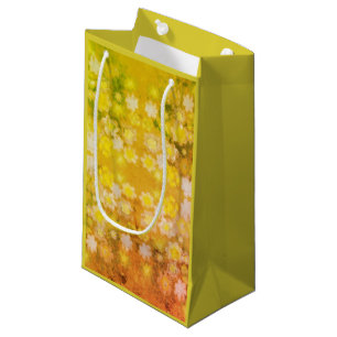 Retro Floral Abstract Salty Watercolor Pattern Small Gift Bag