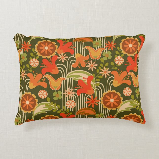 Retro floral -  accent pillow (Front)