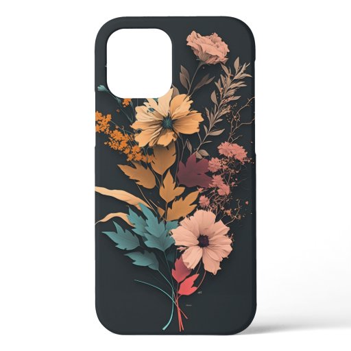 Retro Floral Art Design  iPhone 12 Pro Case