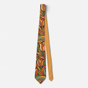 Retro Floral Art Nouveau Pattern Décor Neck Tie