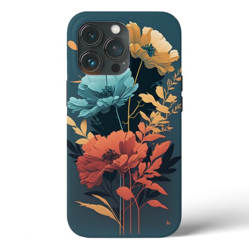 Retro Floral Art Pattern  iPhone 13 Pro Case