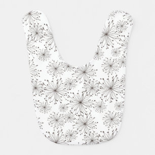 Retro floral background baby bib