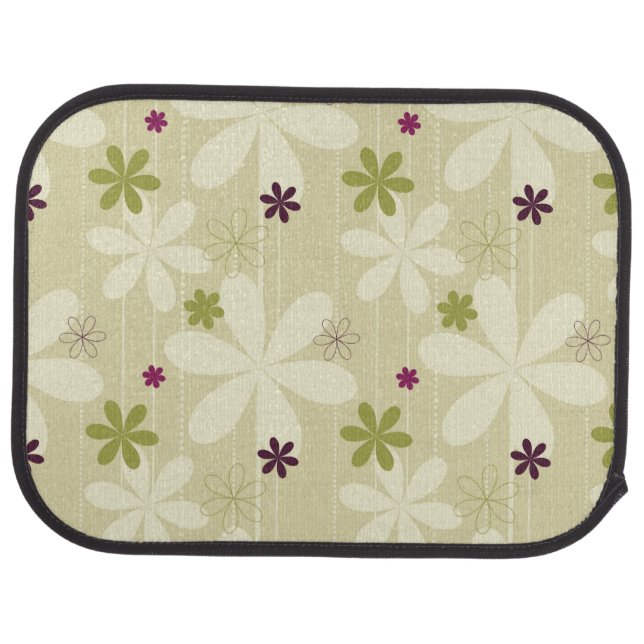 Retro Floral Background Car Floor Mat (Rear)