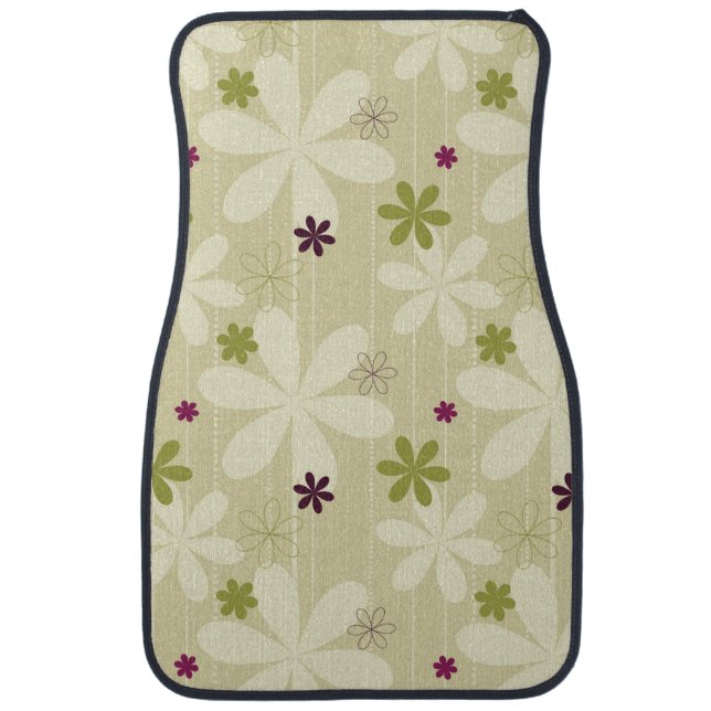 Retro Floral Background Car Mat (Front)