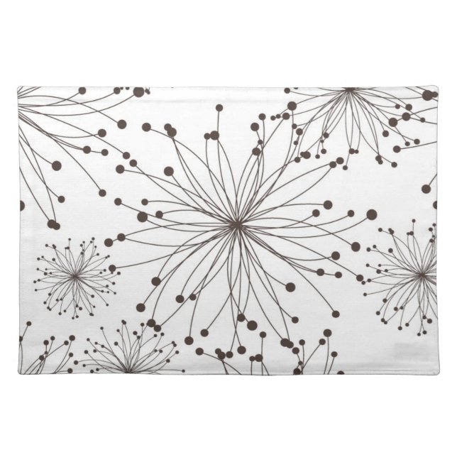 Retro floral background cloth placemat (Front)