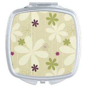 Retro Floral Background Compact Mirror
