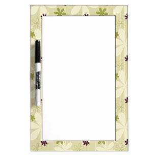Retro Floral Background Dry-Erase Board