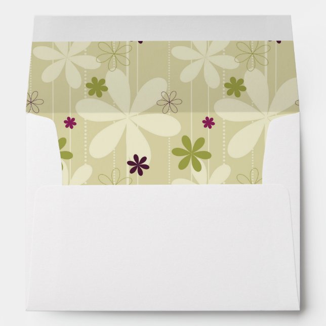 Retro Floral Background Envelope (Back (Bottom))