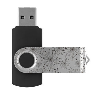 Retro floral background flash drive