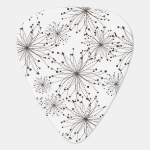 Retro floral background guitar pick