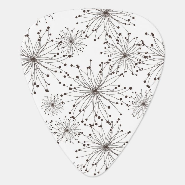 Retro floral background guitar pick (Front)