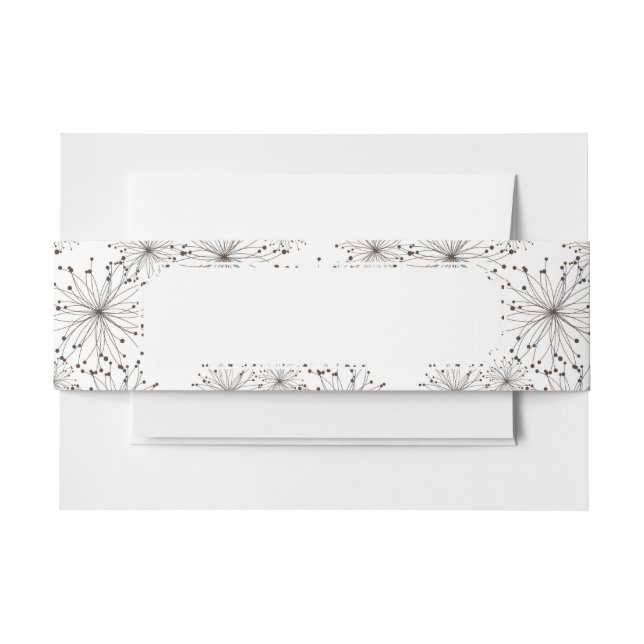 Retro floral background invitation belly band (Front Example)