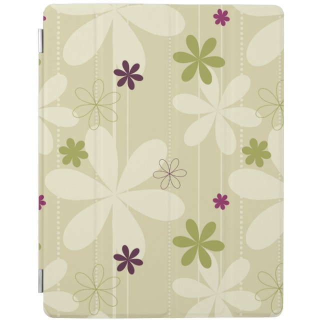 Retro Floral Background iPad Smart Cover (Front)