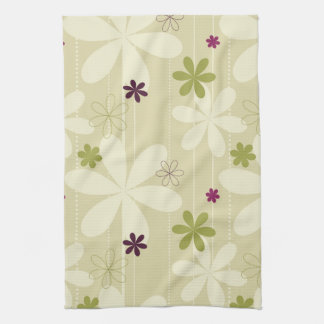 Retro Floral Background Kitchen Towel