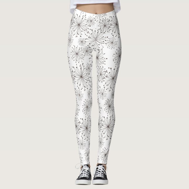 Retro floral background leggings (Front)