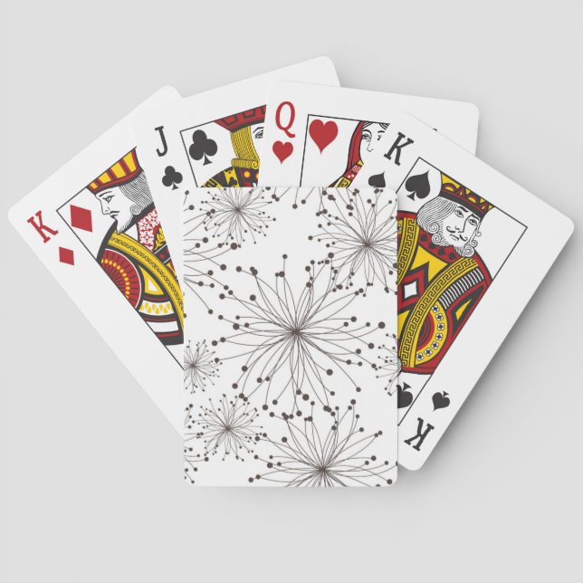 Retro floral background poker cards (Back)