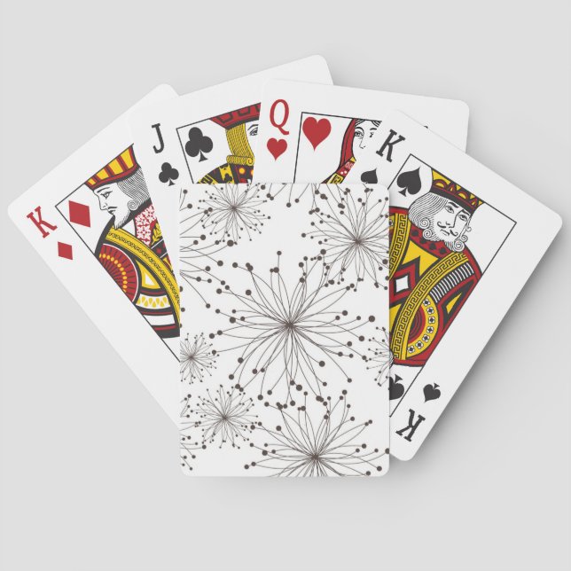 Retro floral background poker cards (Back)