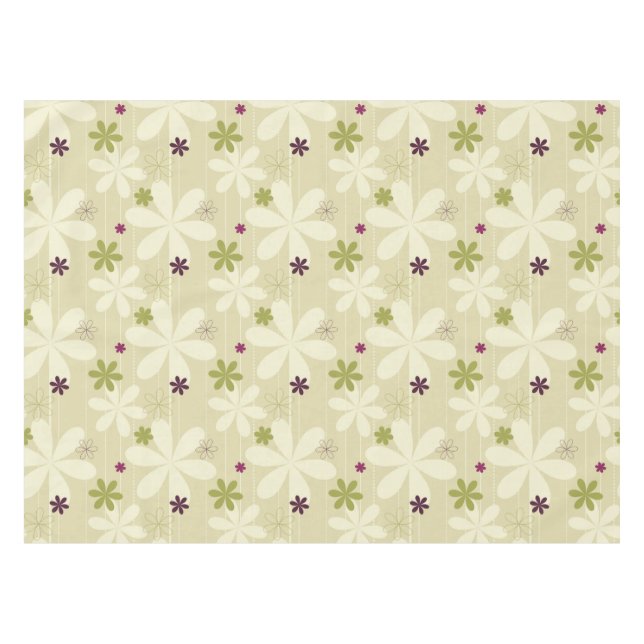Retro Floral Background Tablecloth (Front (Horizontal))