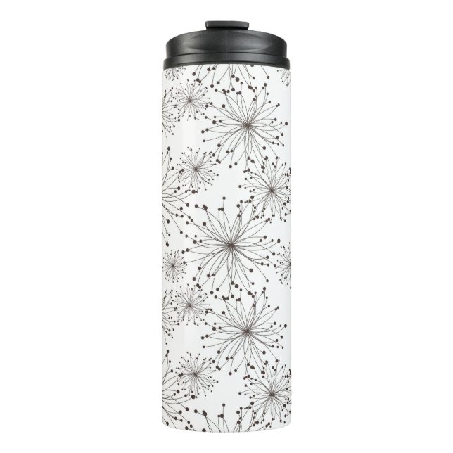 Retro floral background thermal tumbler (Front)