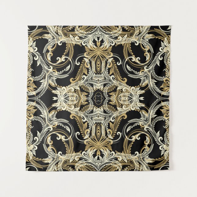 Retro floral background. Vintage illustration.  Tapestry (Front)