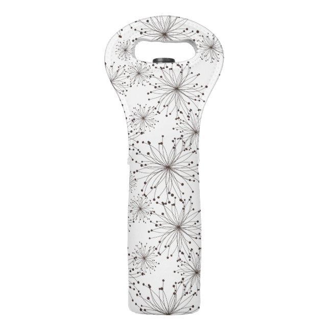 Retro floral background wine bag (Front)