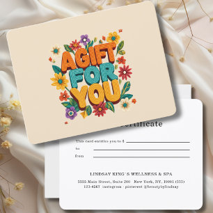 Retro Floral Beige Gift Certificate