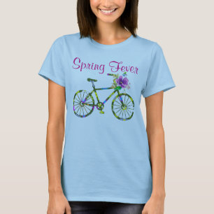 Retro Floral Bicycle Spring Fever T-Shirt
