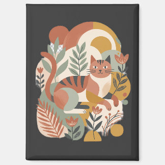 Retro Floral Boho Art T-Shirt Magnet