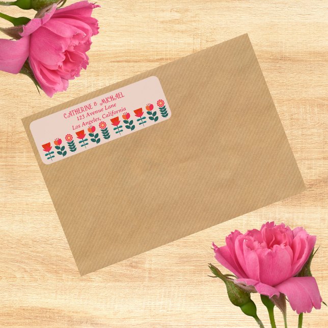 Retro Floral Boho Bright And Bold Wedding Label (Creator Uploaded)