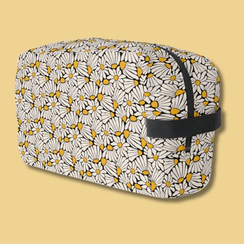 Retro floral botanical block print dopp kit
