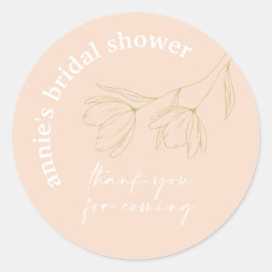Retro Floral Bridal Shower Favor Seal Sticker A115