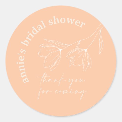 Retro Floral Bridal Shower Favor Seal Sticker A115