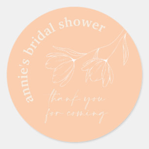 Retro Floral Bridal Shower Favor Seal Sticker A115