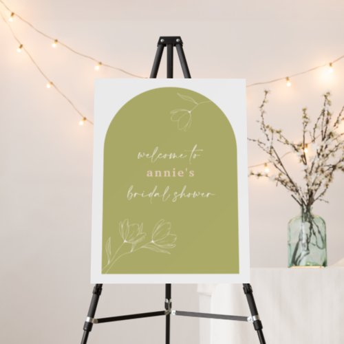 Retro Floral Bridal Shower Foam Board Sign A115