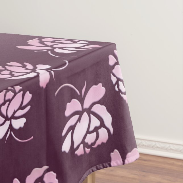 Retro floral burgundy pattern. tablecloth (In Situ)