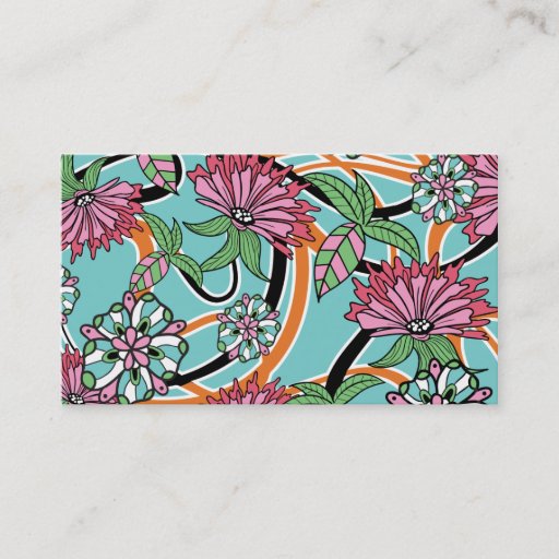 Customizable Retro Floral Business Card Templates