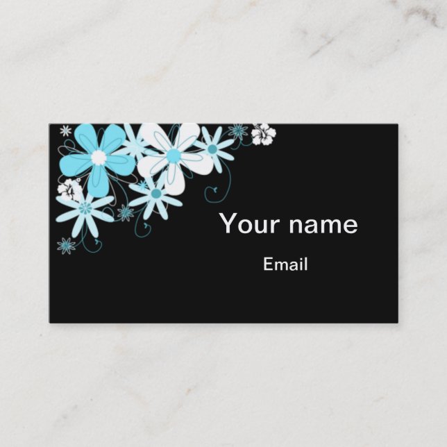 Retro Floral Business Cards Template (Front)
