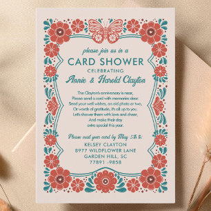 Retro Floral Card Shower by Mail Anniversary