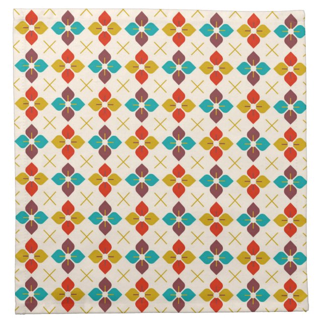 Retro Floral  Cloth Napkin (Front)