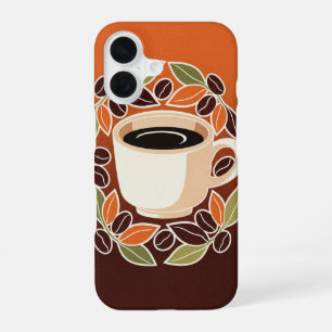 Retro Floral Coffee Cup iPhone 16 Case