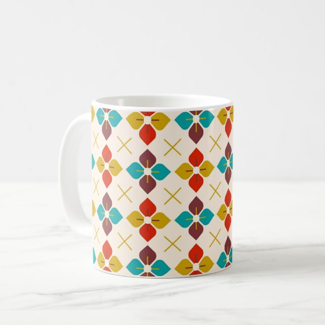 Retro Floral  Coffee Mug (Front Left)