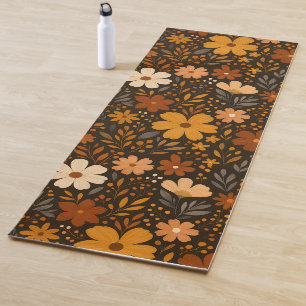  Retro Floral Colorful 70's Yoga Mat