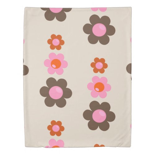 Retro Floral Colorful Flower Pattern Duvet Cover