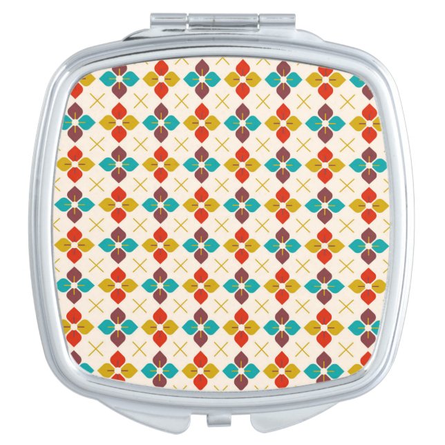 Retro Floral  Compact Mirror (Front)